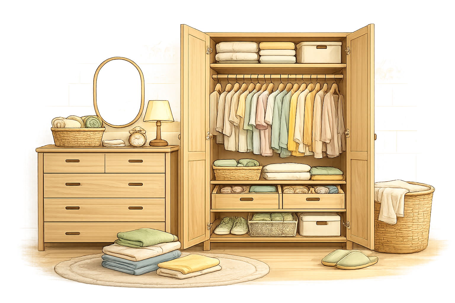 Illustration für die Kategorie Kleiderschrank und Kleidung