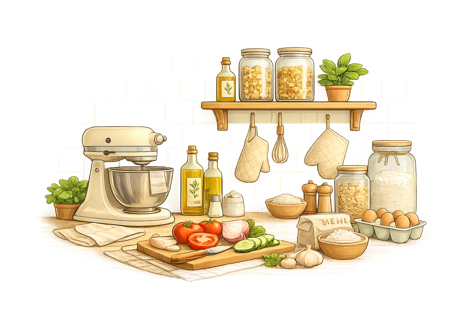 Illustration für die Kategorie Küche und Vorräte