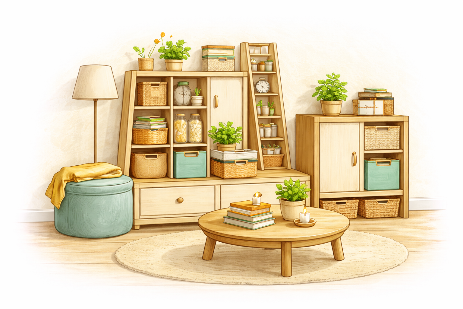 Illustration für die Kategorie Stauraum und kleine Wohnung
